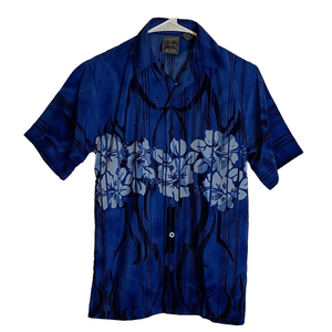 SHAOLIN Authentic Floral Button Down Shirt, Boys Size 8, Blue Light Blue